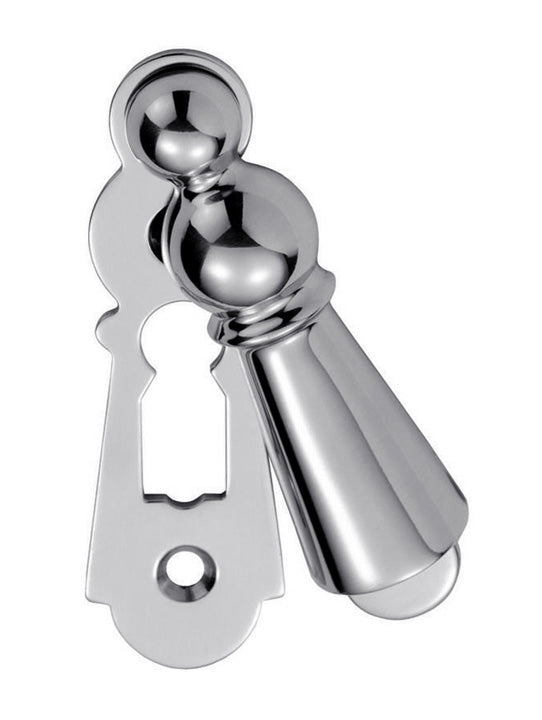 Delamain Large Covered Polished Chrome Escutcheon 73x23mm
