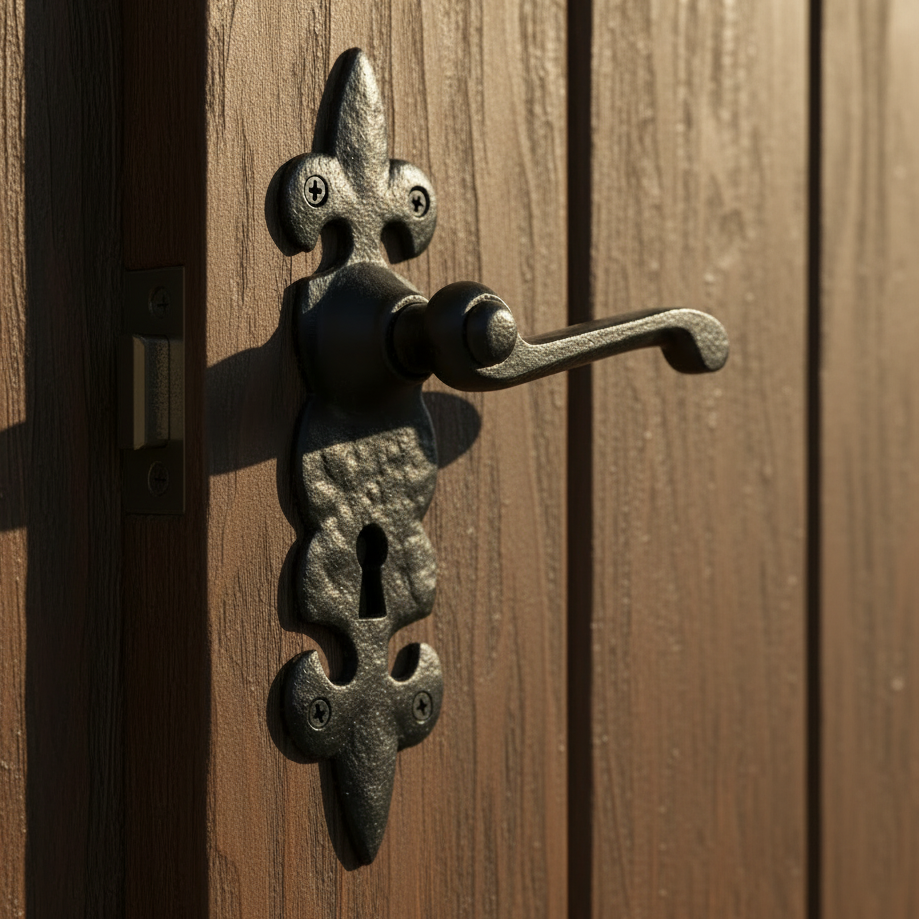 Foxcote Foundries Fleur de Lys Lock Door Handles FF611