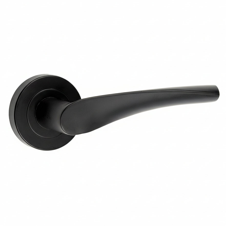 Nero JMB501 Matt Black Vecta Lever on Rose Door Handles