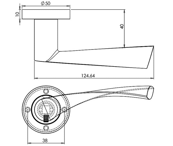 Nero JMB501 Matt Black Vecta Lever on Rose Door Handles