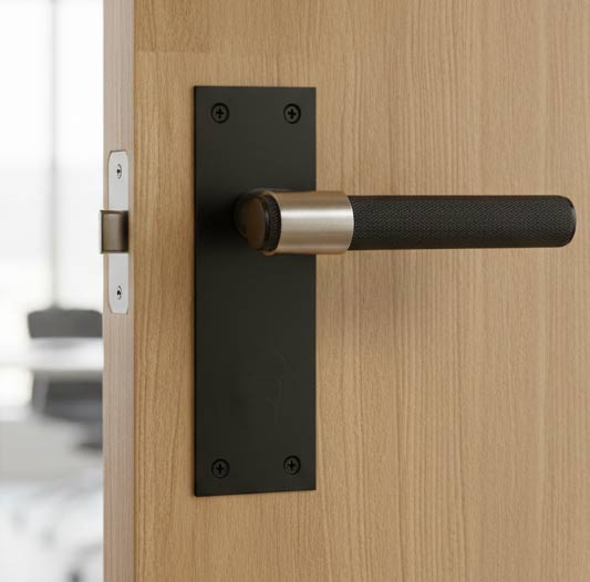 Nero Matt Black T-Bar Lever on Long Plate Handles