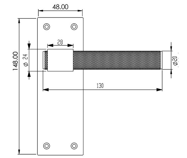 Nero Matt Black T-Bar Lever on Long Plate Handles