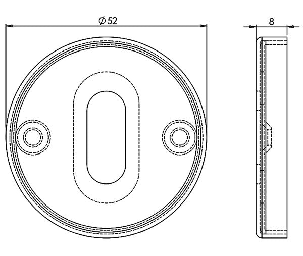 Nero JMB16 Matt Black Keyhole Escutcheon 52mm