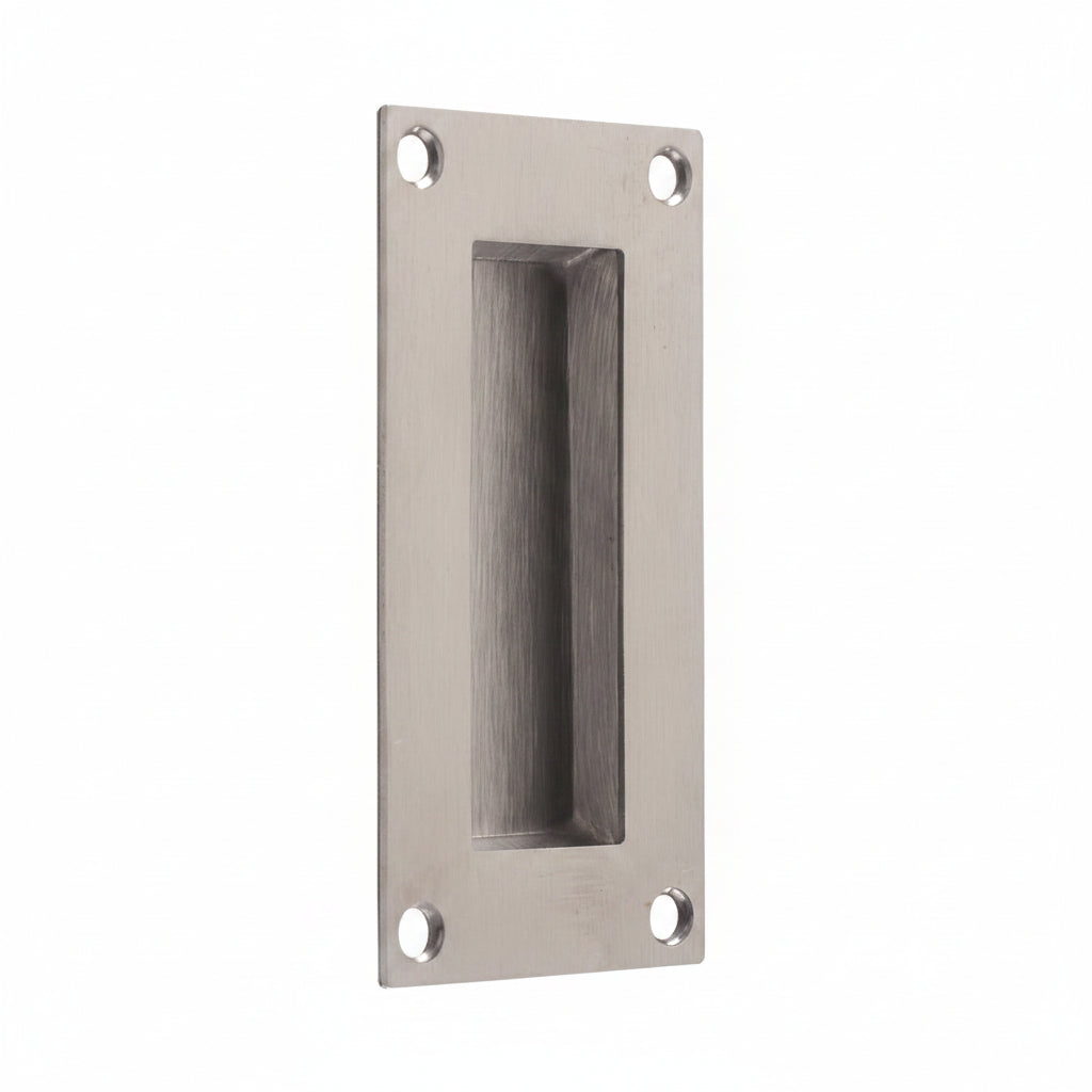 Satin Stainless Steel Rectangular Flush Pull 50x100mm