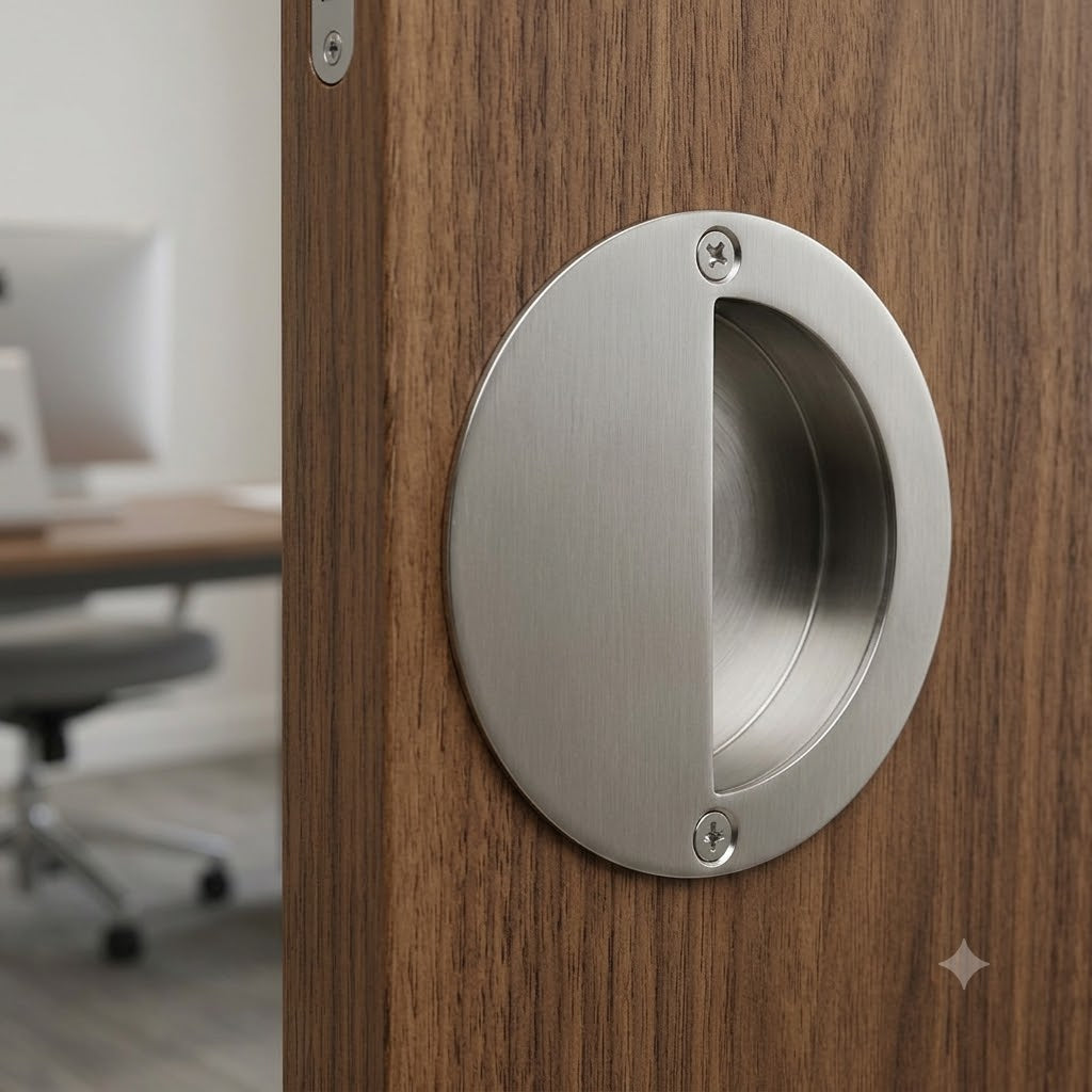 Satin Stainless Steel Circular Flush Pull 90mm