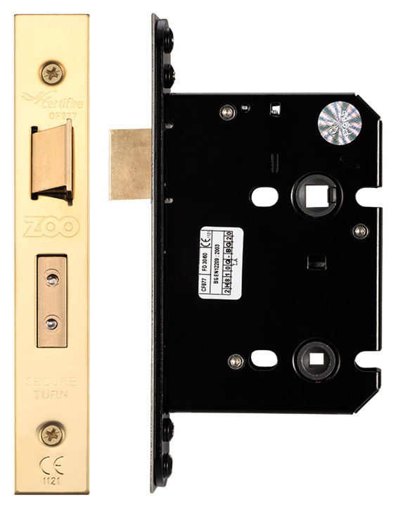 Bathroom Mortice Lock PVD Brass