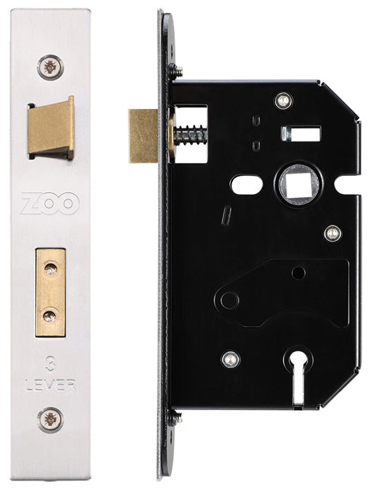 Keyed Alike 3 Lever UK Replacement Sashlock Stainless Steel