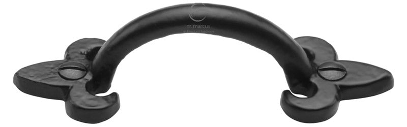Black Iron Rustic Fleur-de-lys Cabinet Handle