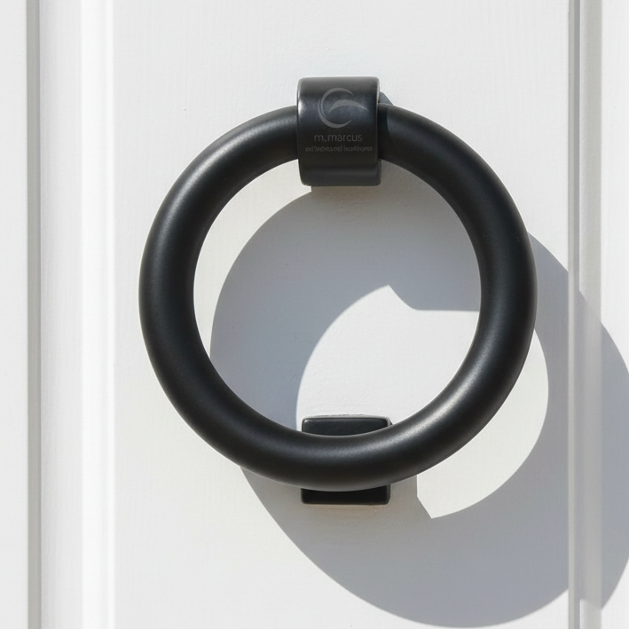 Black Iron Rustic Ring Door Knocker 107mm