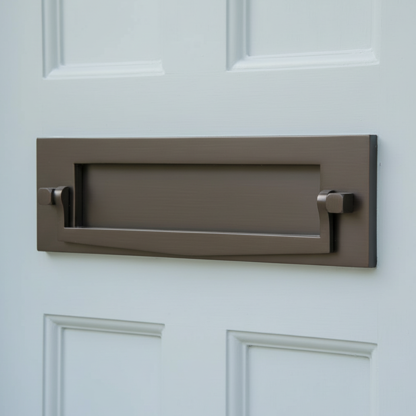 Matt Bronze Postal Knocker Letter Plate 254x79mm