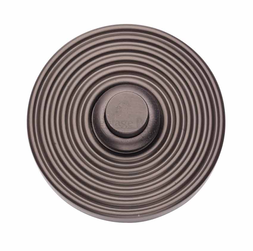 Heritage RR1186 Matt Bronze Reeded Bell Push 53mm