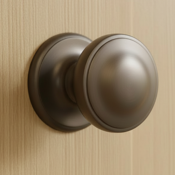 Matt Bronze Stepped Edge Centre Door Knob 77mm