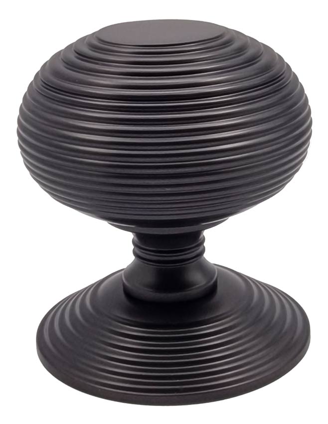 Heritage RR906 Matt Bronze 76mm Reeded Centre Door Knob