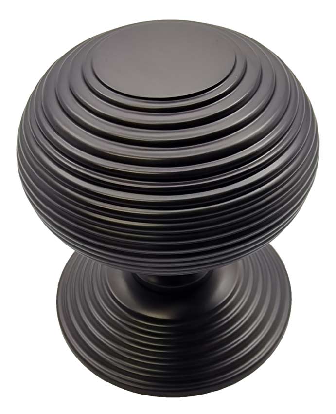 Heritage RR906 Matt Bronze 76mm Reeded Centre Door Knob