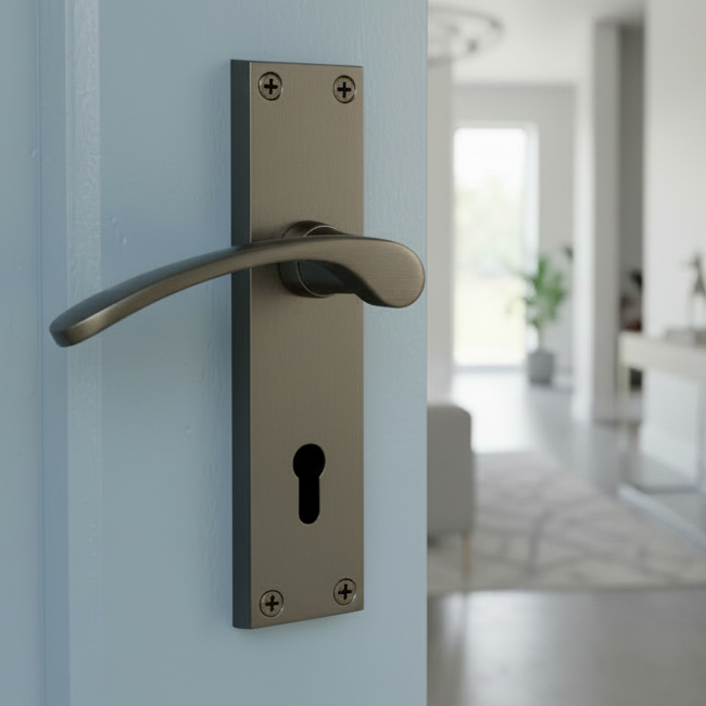 Sophia Matt Bronze Lock Door Handles