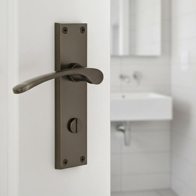 Sophia Matt Bronze Bathroom Door Handles