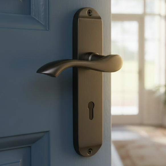 Algarve Matt Bronze Lock Door Handles