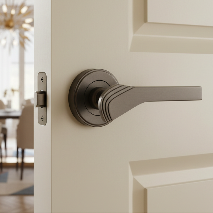 Tiffany Matt Bronze Art Deco Lever On Rose