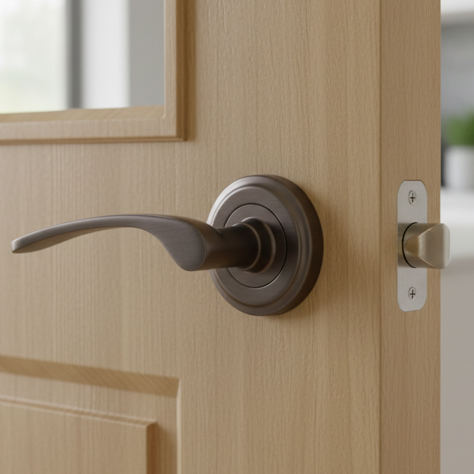 Sophia Matt Bronze Lever On Rose Set