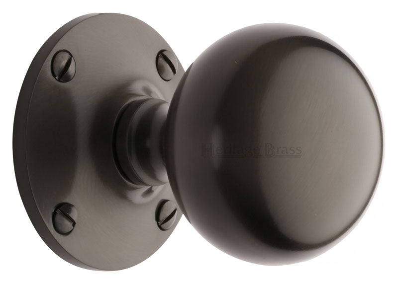 Matt Bronze Westminster Round Mortice Knobs 64mm