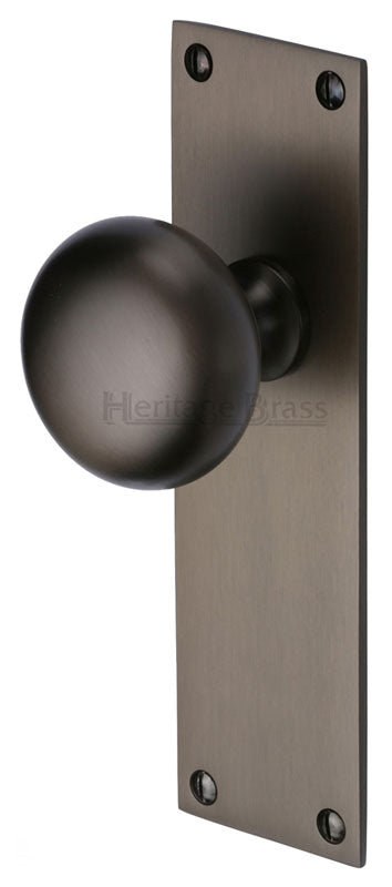 Matt Bronze Balmoral Knob on Latch Plate