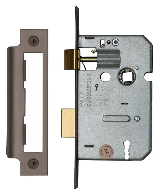 York 3 Lever Mortice Sashlock Matt Bronze
