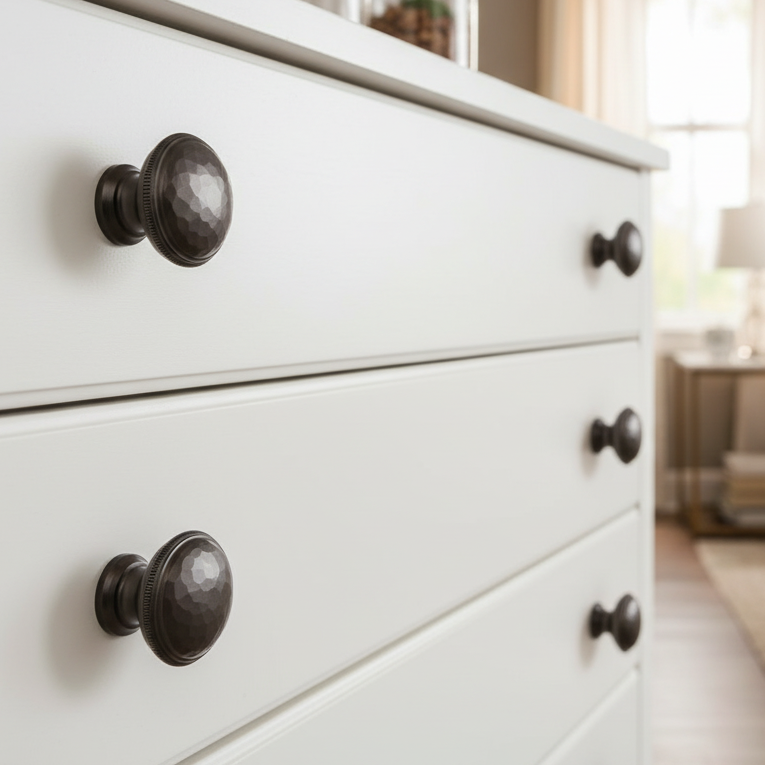 Matt Bronze Beaten Cabinet Knob 32mm