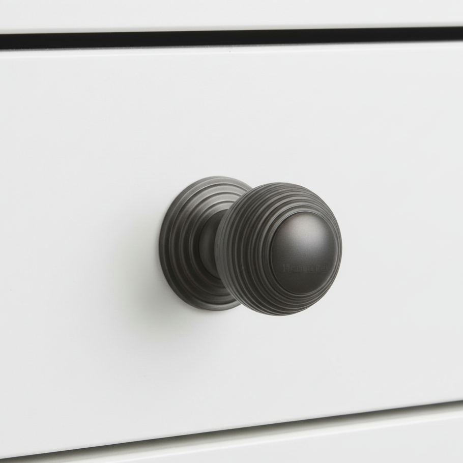 Matt Bronze Reeded Cabinet Knob 32mm