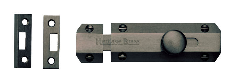 Matt Bronze Victorian Flat Door Bolt 4in