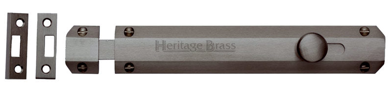 Matt Bronze Victorian Flat Door Bolt 8in