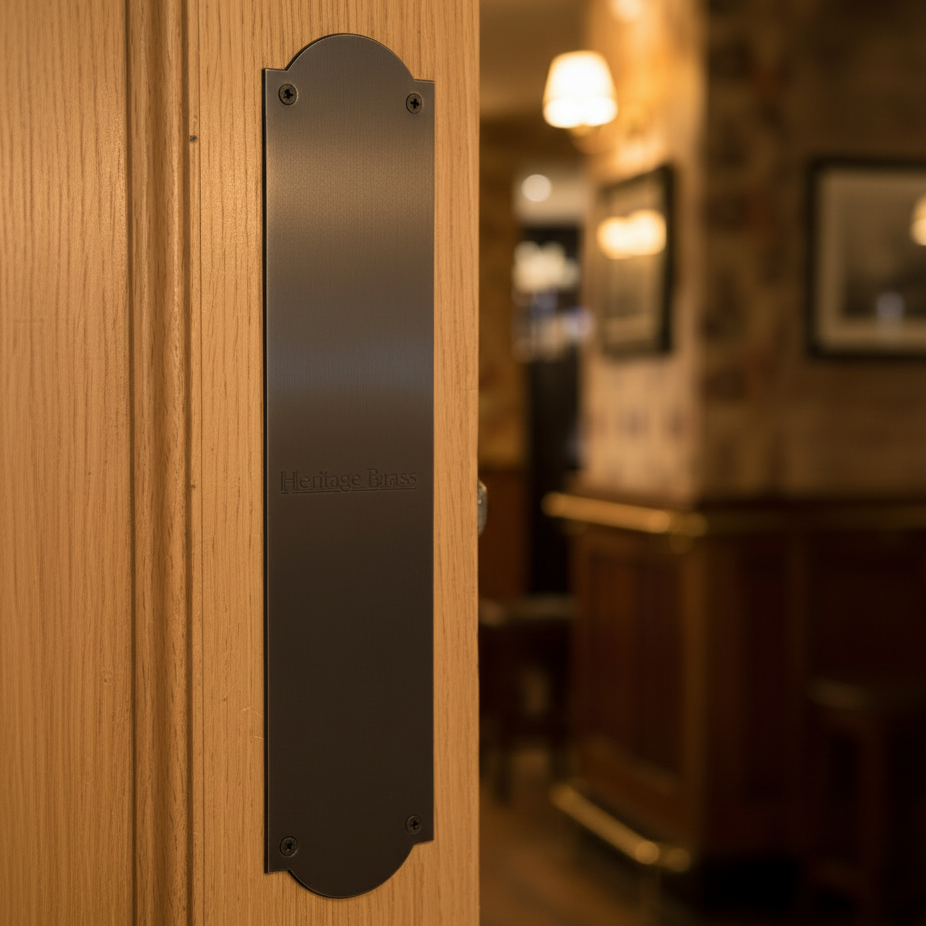 Matt Bronze S640 Shaped Finger Plate 305x77mm