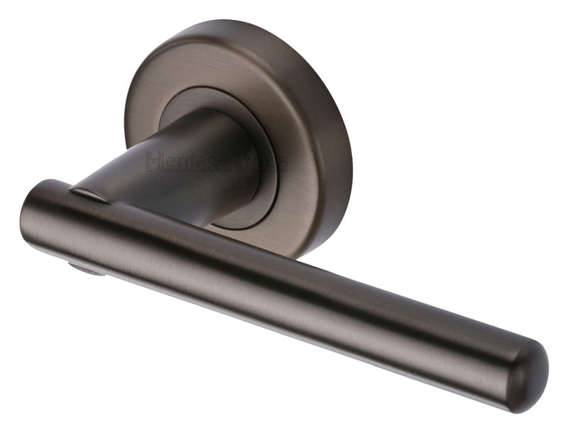 Matt Bronze Challenger Lever on Rose Door Handles