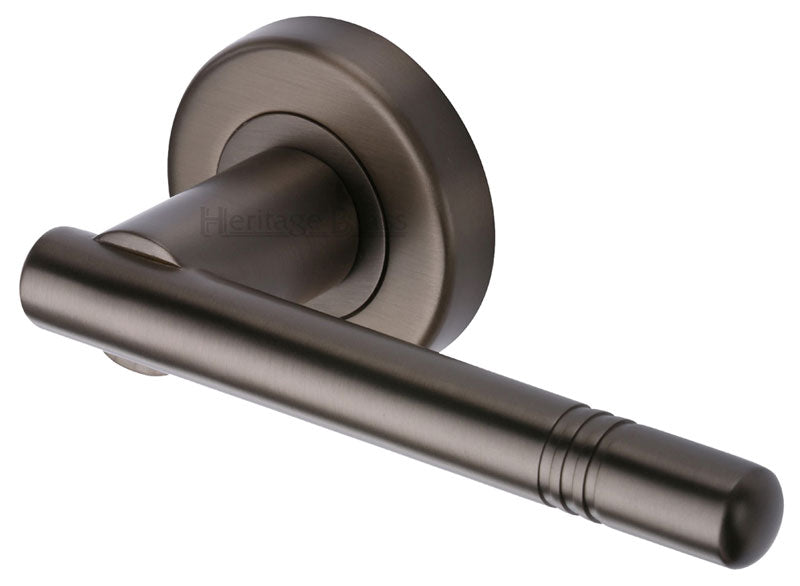 Matt Bronze Alicia Lever on Rose Door Handles