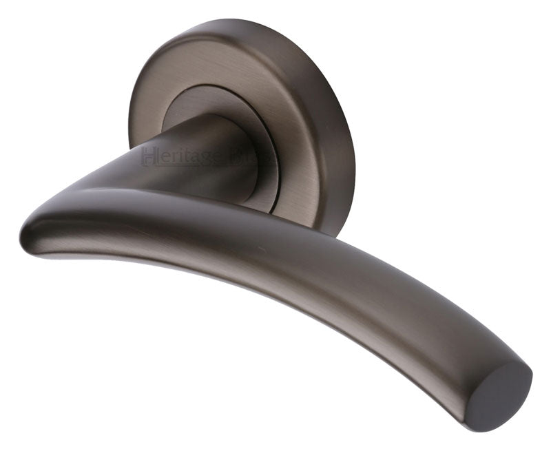 Matt Bronze Centaur Lever on Rose Door Handles