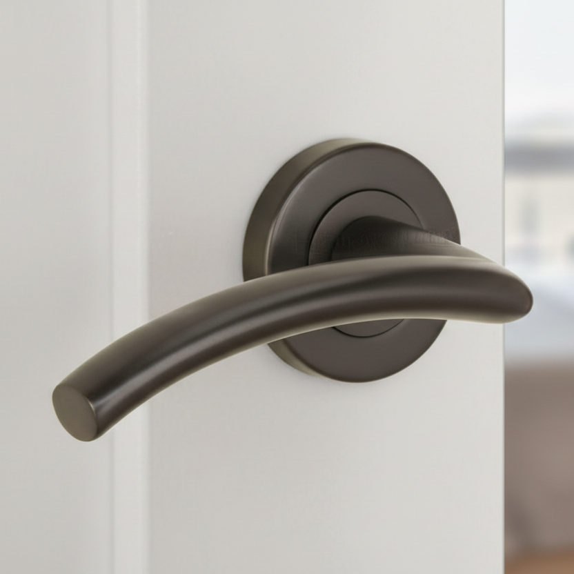 Matt Bronze Centaur Lever on Rose Door Handles