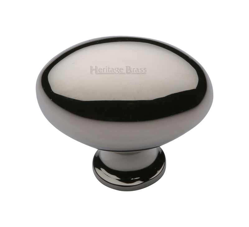 Polished Nickel Oval Cupboard Knob