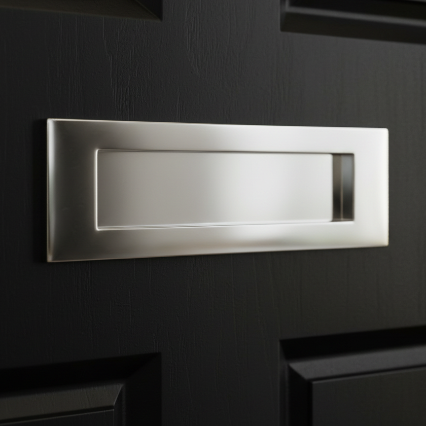 Polished Nickel Victorian Letter Plate 254x79mm
