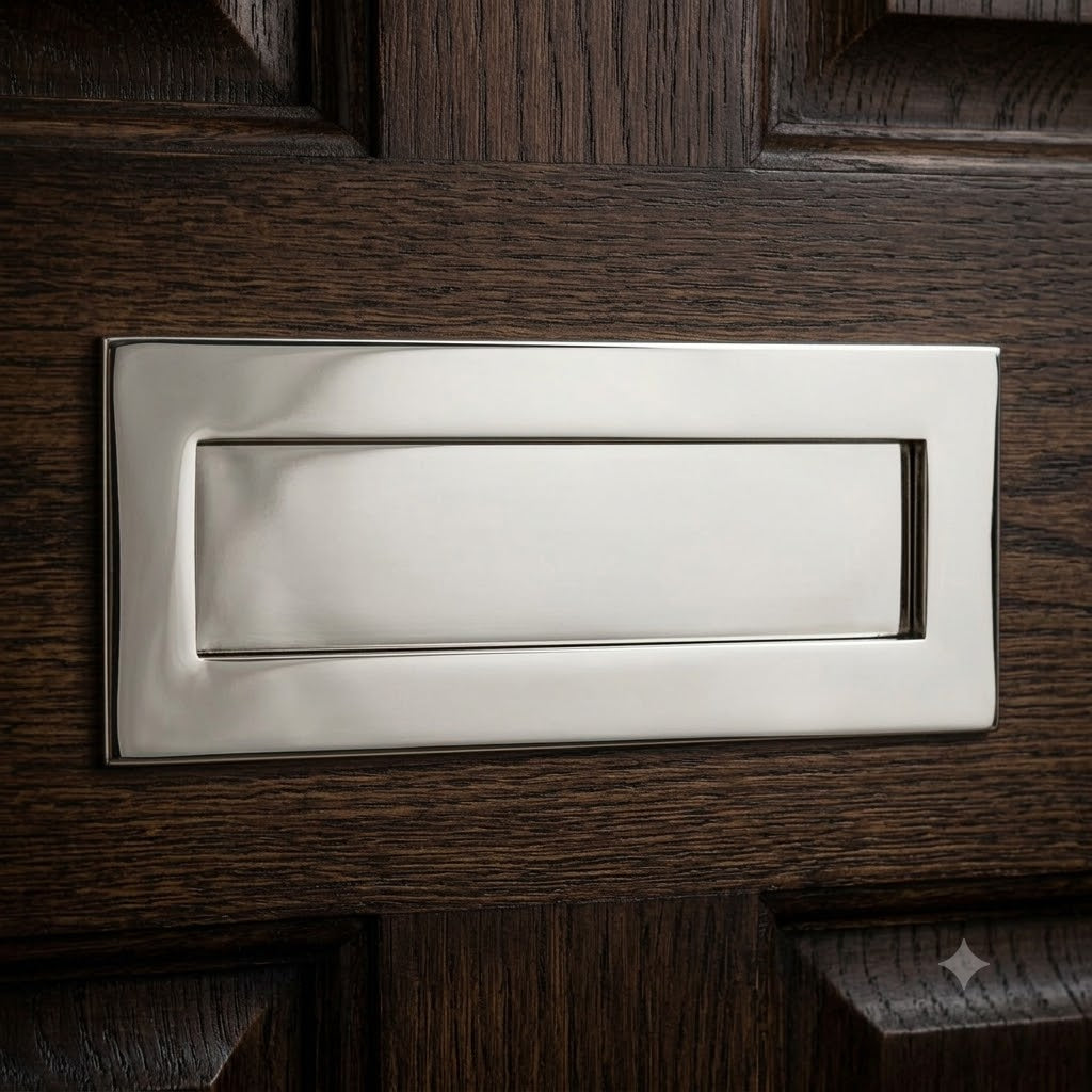 Polished Nickel V850 Victorian Letter Plate 254x101mm