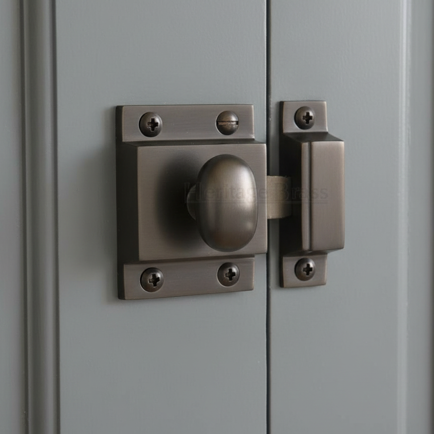 Heritage V1112 Matt Bronze Cupboard Catch 53x40mm