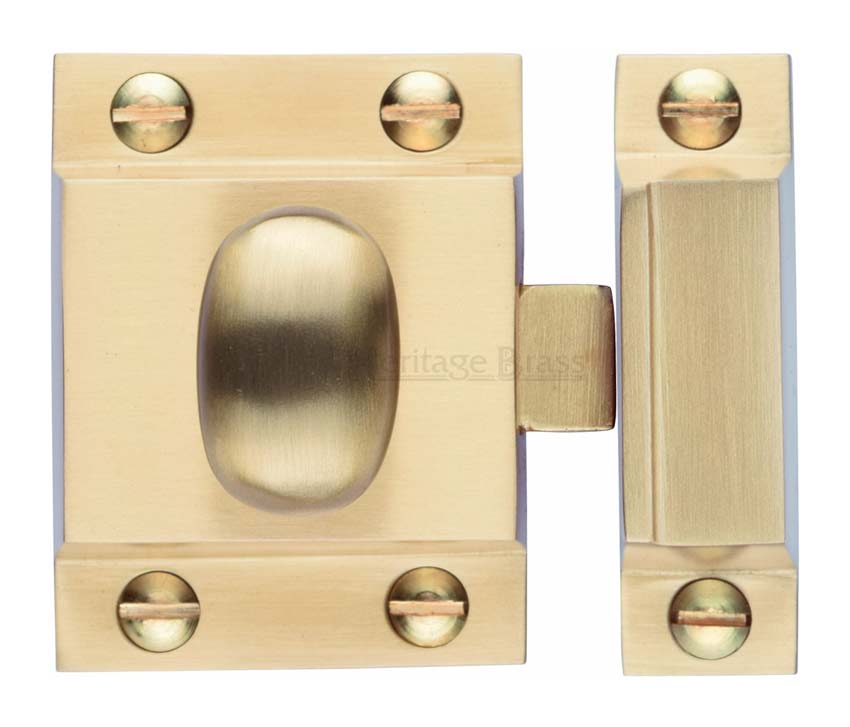 Heritage V1112 Satin Brass Cupboard Catch 53x40mm