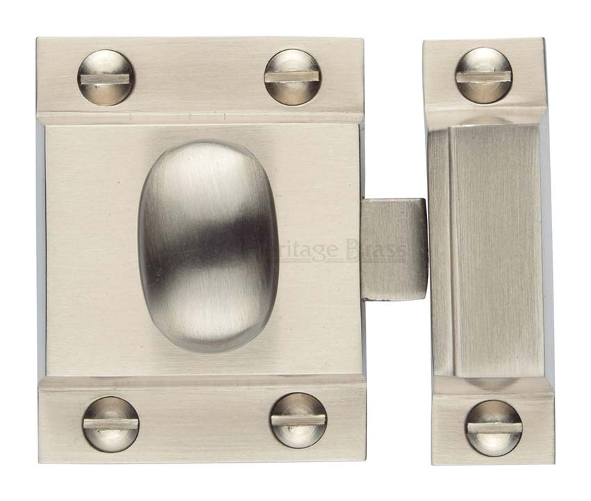 Heritage V1112 Satin Nickel Cupboard Catch 53x40mm