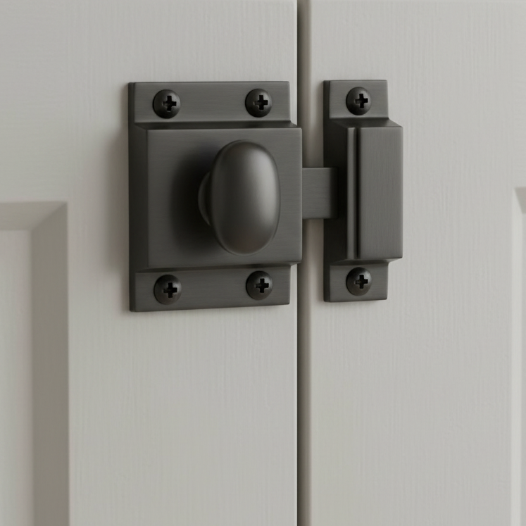 Heritage V1112 Matt Black Cupboard Catch 53x40mm