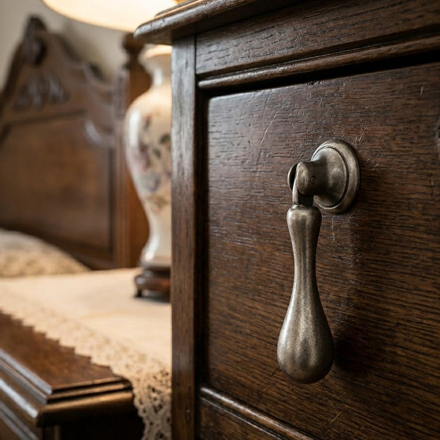 Distressed Pewter Classic Cabinet Drop Pull 63mm
