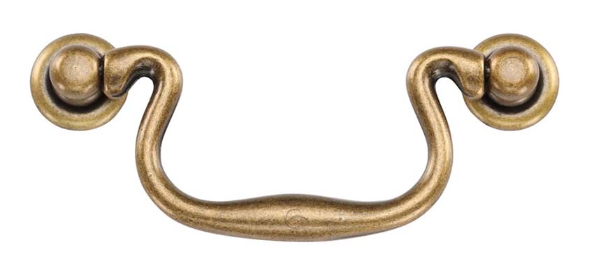 Distressed Brass Swan Drawer Pull Handle 115mm