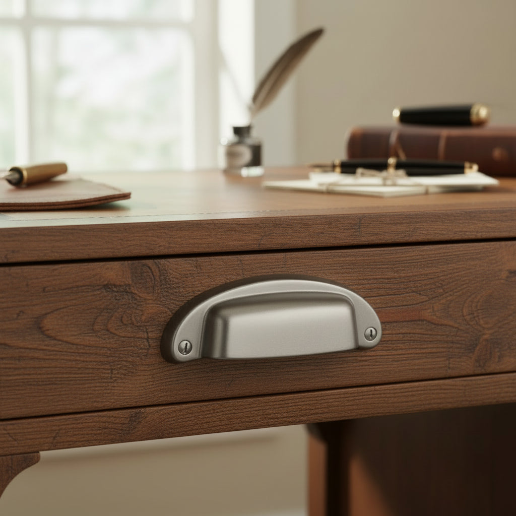 Distressed Pewter Classic Drawer Pull 97mm