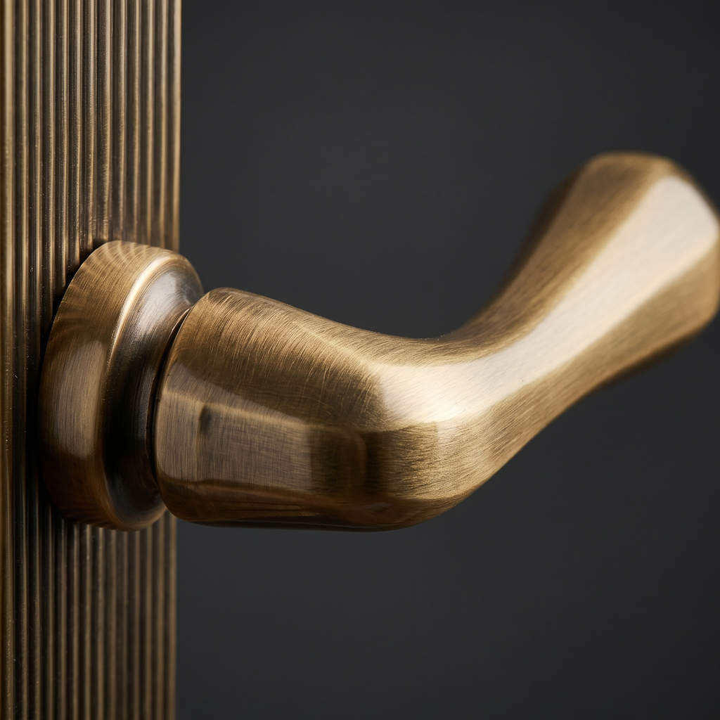 Charlbury Reeded Antique Brass EURO Door Handles RR3048