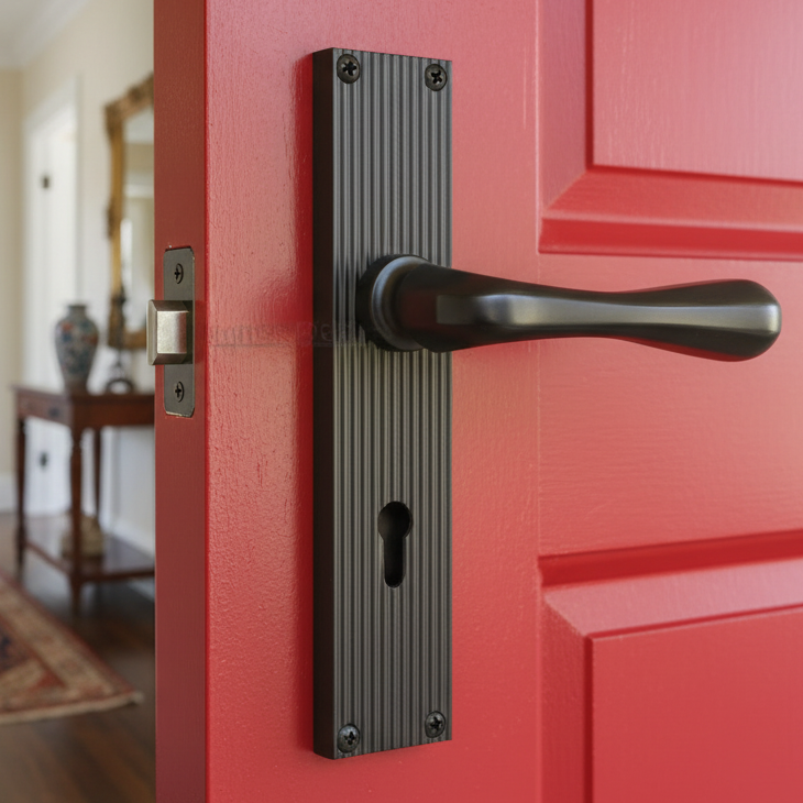 Charlbury Reeded Matt Bronze Keyhole Door Handles RR3000