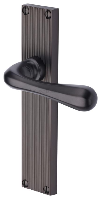 Charlbury Reeded Matt Bronze Latch Door Handles RR3010