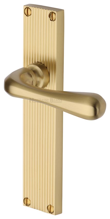 Charlbury Reeded Satin Brass Latch Door Handles RR3010