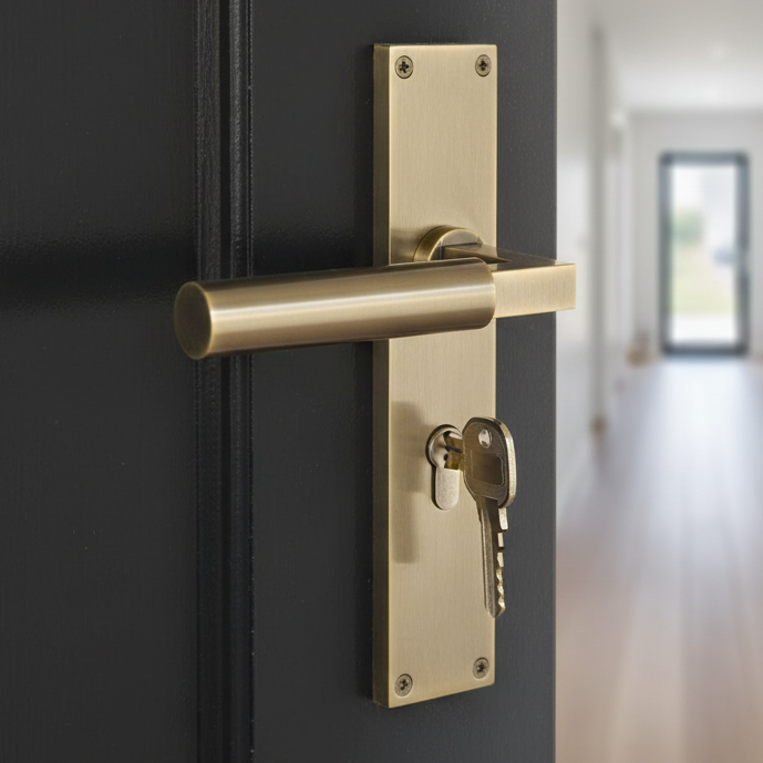 Heritage VT6348 Antique Brass Bauhaus Euro Handles